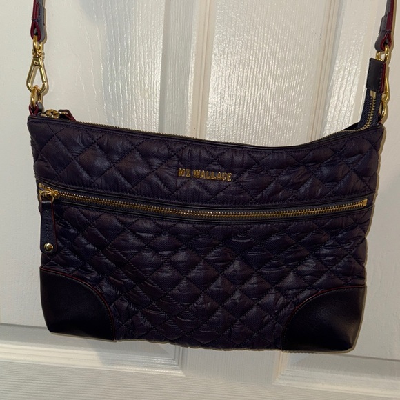 MZ Wallace Dark Purple Plum Quilted Crossbody Bag Gold Hardware - Picture 5 of 9